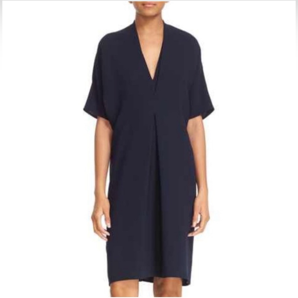 Vince Double Inverted V-Neck Shift Dress
